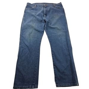 Wrangler 13mwz classic cowboy cut blue jeans size 42x32 Western rodeo work ^